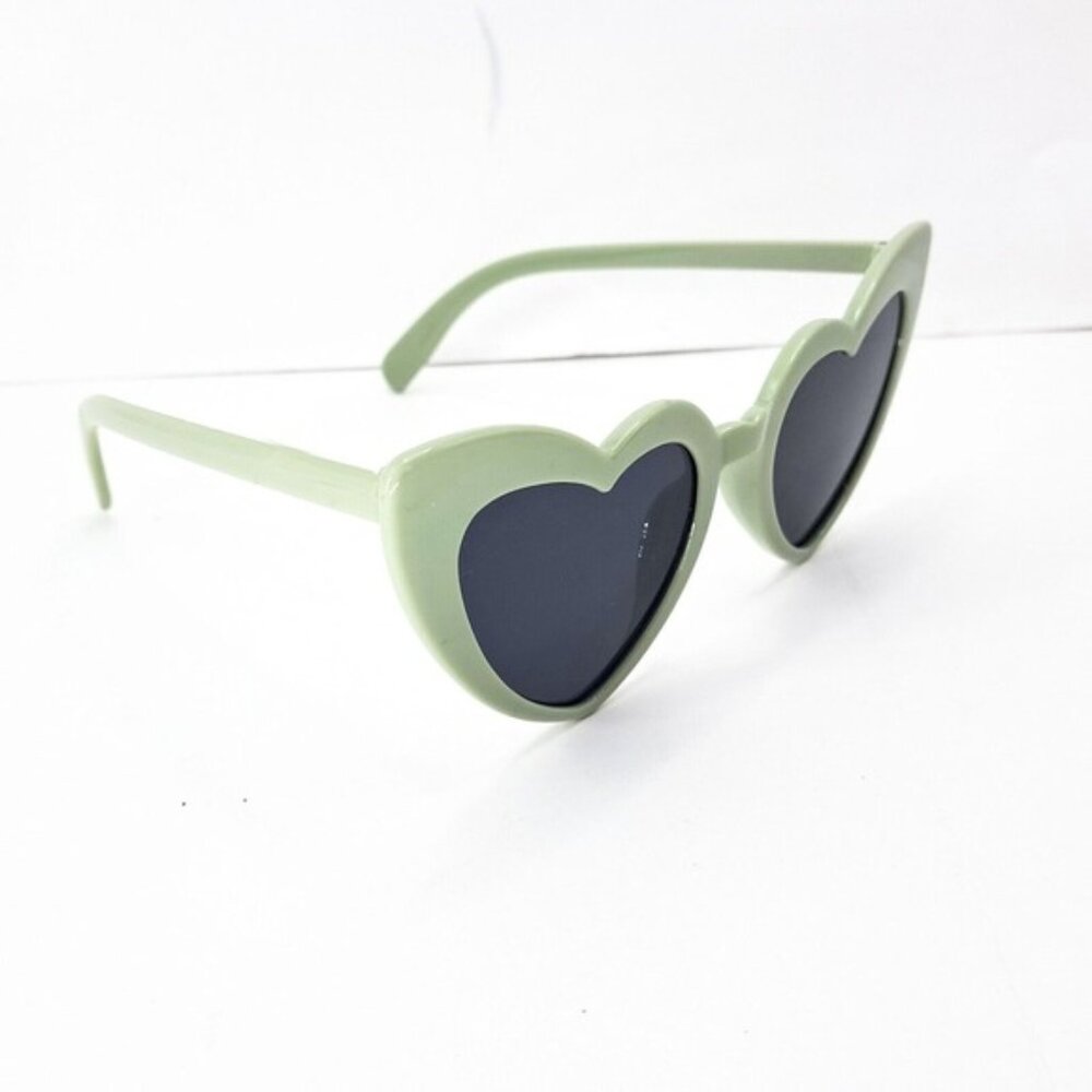 Heart Sunglasses Womens Sage Green Fashion Trendy Retro Festival Cute Eyewear UV